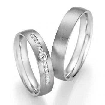 Nowotny-Collection Ruesch Trauringe Weissgold 66/60010-045 + 66/60020-045